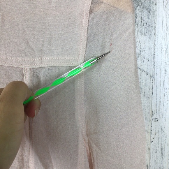 Blank NYC Sheer Lightweight Asymmetric Zip Sheer Moto Jacket Shirt Blush S. - Picture 8 of 8